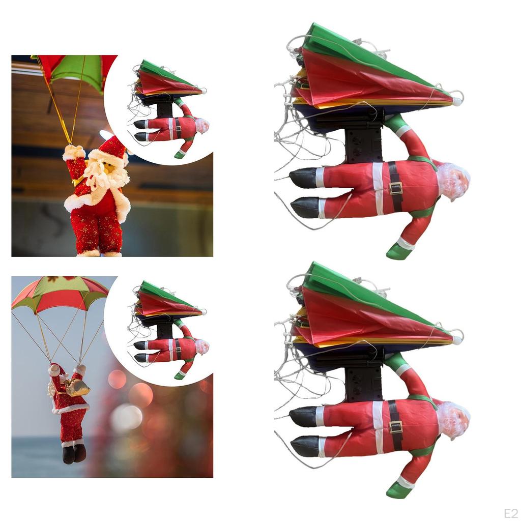 Рождественские украшения Санта-Клаус парашют свет на солнечной батарее подвесные для елки