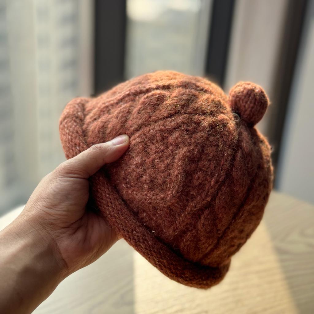 Новая милая маленькая нишевая тонкая шерстяная шапка-пушок для женщин на осень и зиму, теплая вязаная шапка-бини, универсальная