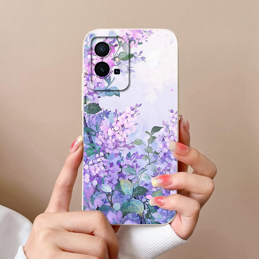 Для Vivo Y55 Y56 Y70 Y72t Y73 Y74 Y75 Y77 Y81 Y85 Модный чехол из жидкого силикона для телефона Милый узор с кошкой Противоударный Полностью защитный чехол Для корпуса Vivo