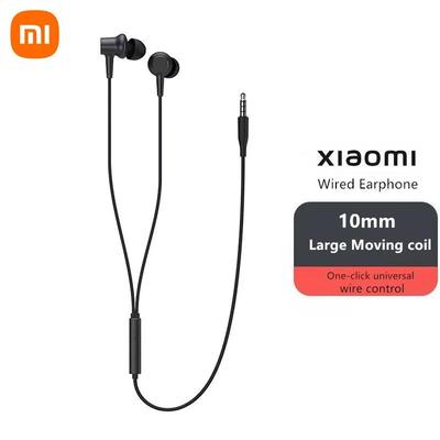 Xiaomi Проводные наушники с разъемом 3,5 мм, внутриканальная гарнитура с 10-миллиметровым большим подвижным HD-микрофоном для звонков и музыки, проводные наушники Xiaomi DDQ02WMDDQ02WM