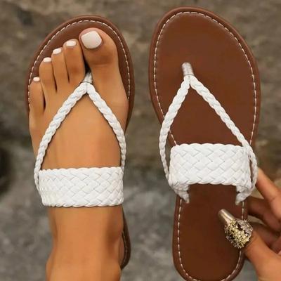 2024 Горячая Распродажа Туфли для женщин Шлепанцы женские тапочки Летние пляжные тапочки женские плетеные плоские с большим размером Новые Туфли женские