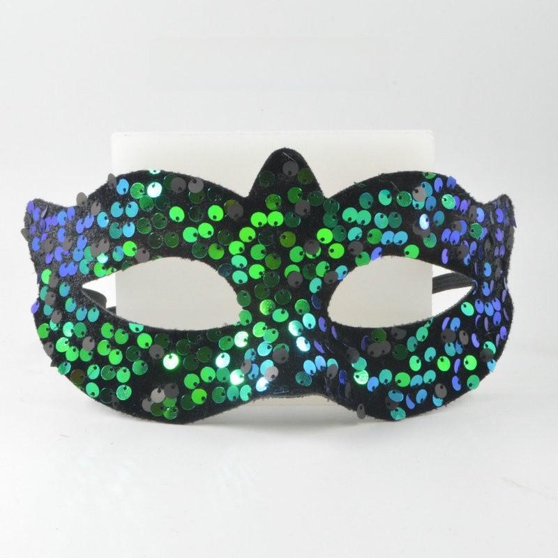 Small Pvc Sparkling Mask With Handcraft Elements For Halloween Cosplay Parties