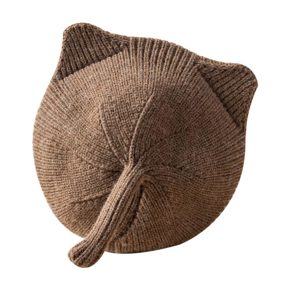 Однотонная шапка-бини, шерстяная шапка-колпачок, симпатичная вязаная крючком детская шапочка