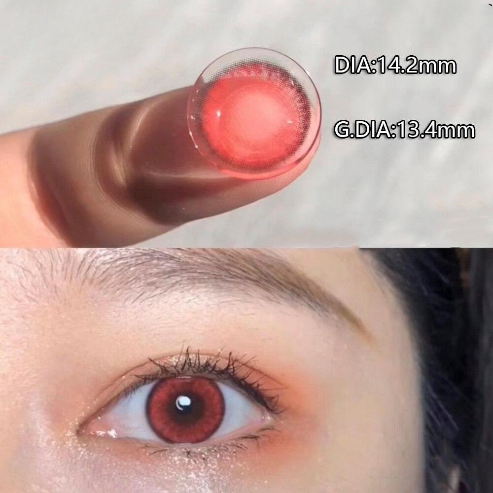 2 шт./пара красно-зеленых контактных линз Студенческая косметика Комфортные цветные контактные линзы один раз в год