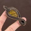 Natural Tiger Eye, Black Onyx Handmade Copper Wire Wrap Pendant 3.54" F5z90