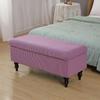 Solid Color Storage Ottoman Covers Rectangle Elastic Bedside Footstool Cover Non-Slip Polar Fleece Footrest Seat Bench Slipcover