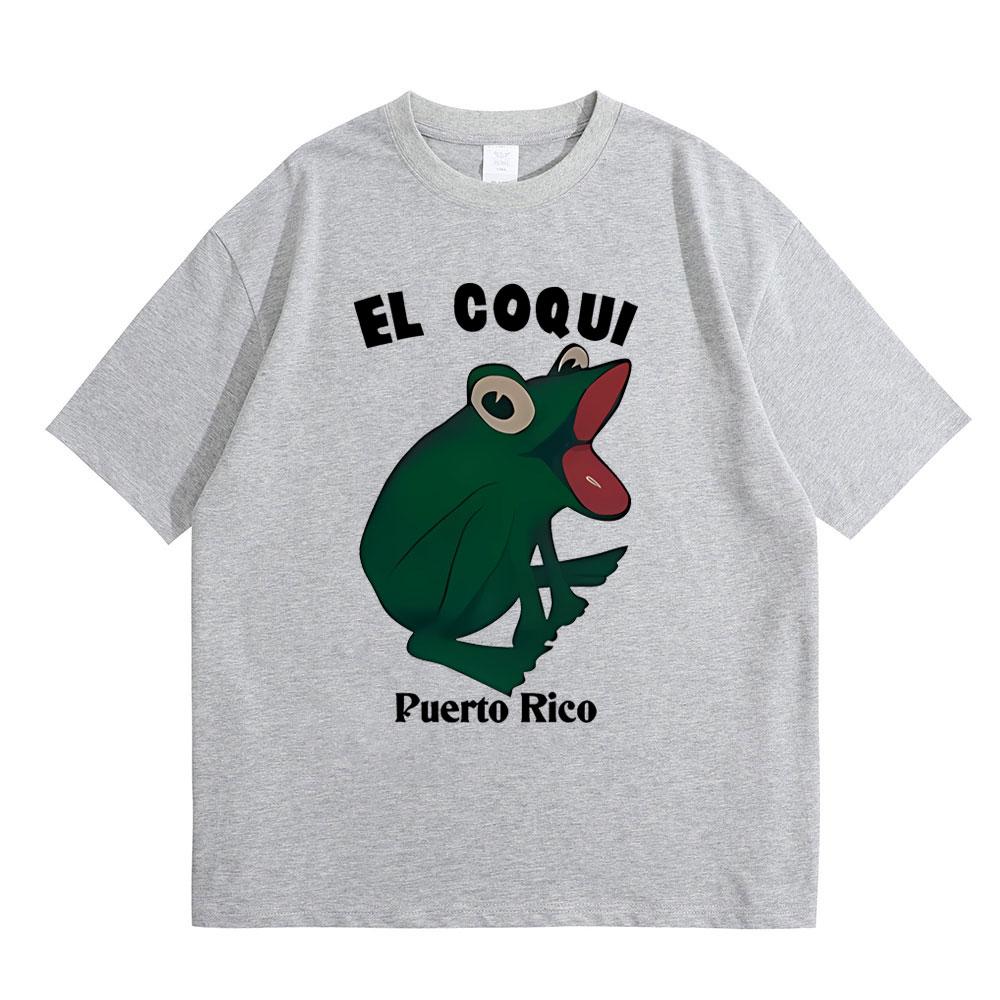 Bad Bunny EL COQUI Frog Same Style Tshirts Debi Tirar Mas Fotos Album Print T Shirt Men Women Hip Hop Summer Oversized Tshirt