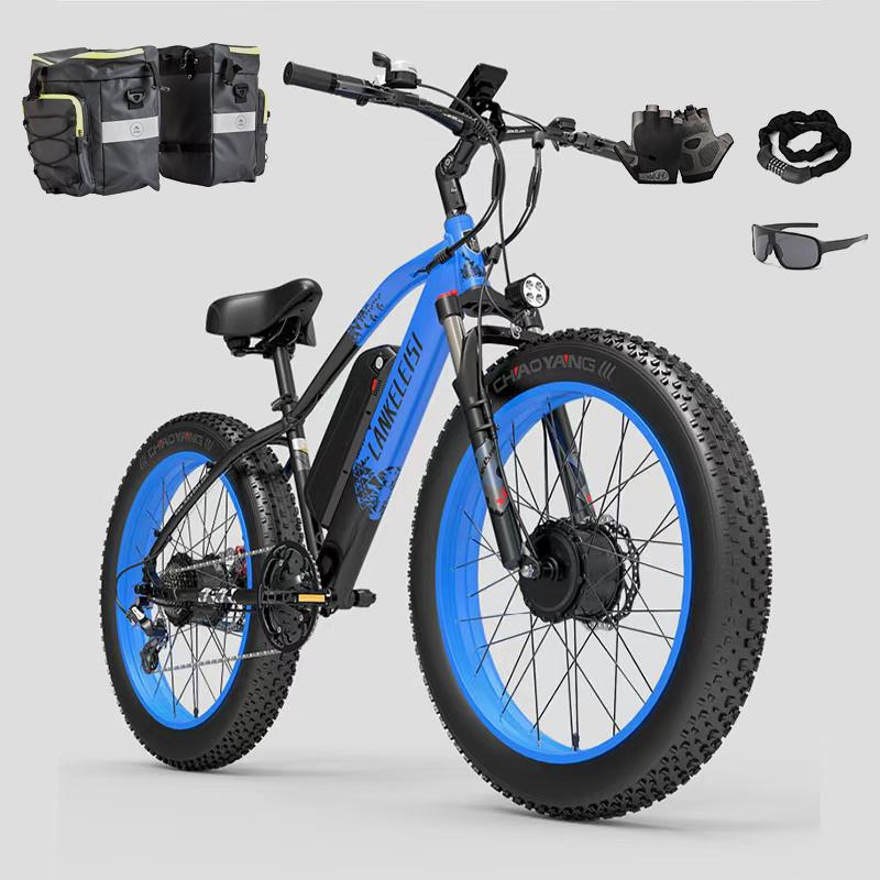 LANKELEISI MG740PLUS 2000W Dual Motor Electric Bike, 48V 20Ah Full Suspension Fat Tire Off-Road E-Bike for Adult