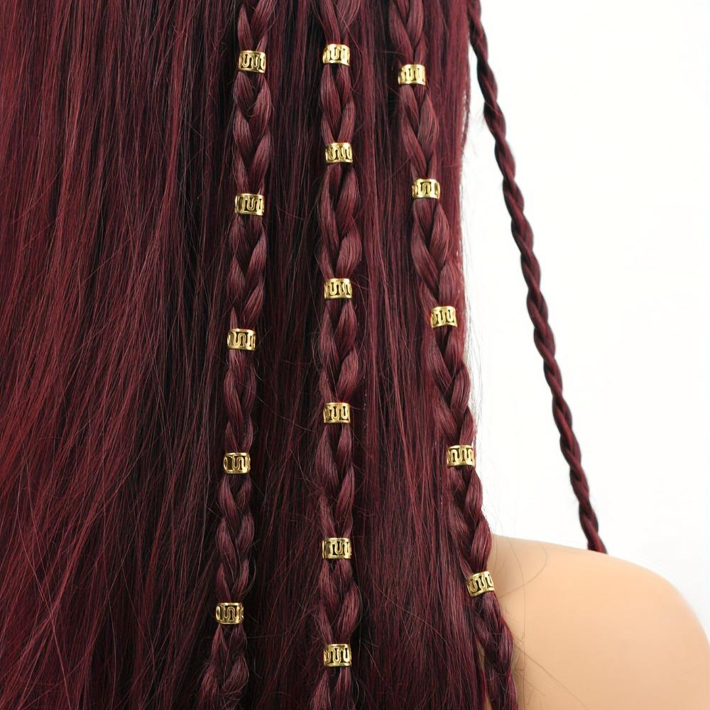 40pcs Dread Locks Dreadlocks Beads Hair Braiding Hair Braid Tubes Hollow Out Hair Ring Men