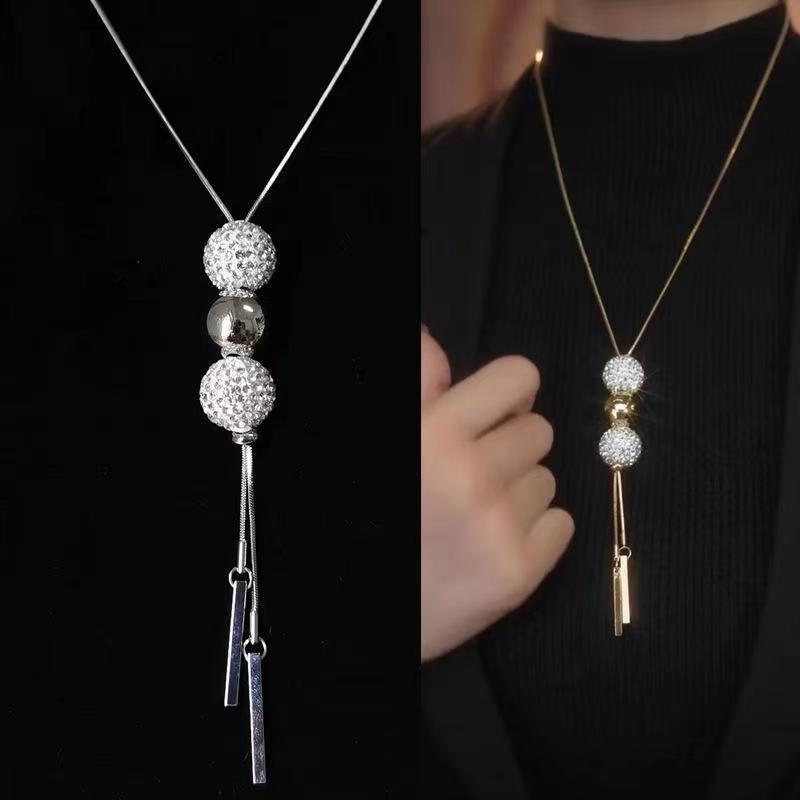 Модная цепочка для свитера с кристаллами и бриллиантами в виде капель воды