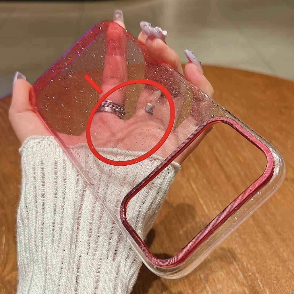 Fashion Gradient Color Glitter Phone Case for For Iphone 17 Air 16 15 14 Plus 13 12 11 Pro Max for Magsafe Wireless Charging Cover
