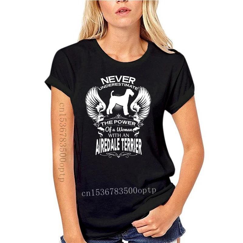 Новая мужская футболка с коротким рукавом ЖЕНЩИНА С СОБАКОЙ Эрдельтерьер крутая женская футболка