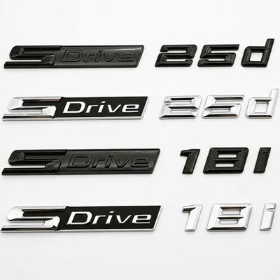 3D sDrive 18i 25d Значок-эмблема для автомобиля X1 X2 X3 X4 Z4 Задний багажник Буквенный логотип Глянцевый черный Хромированная наклейка Аксессуары