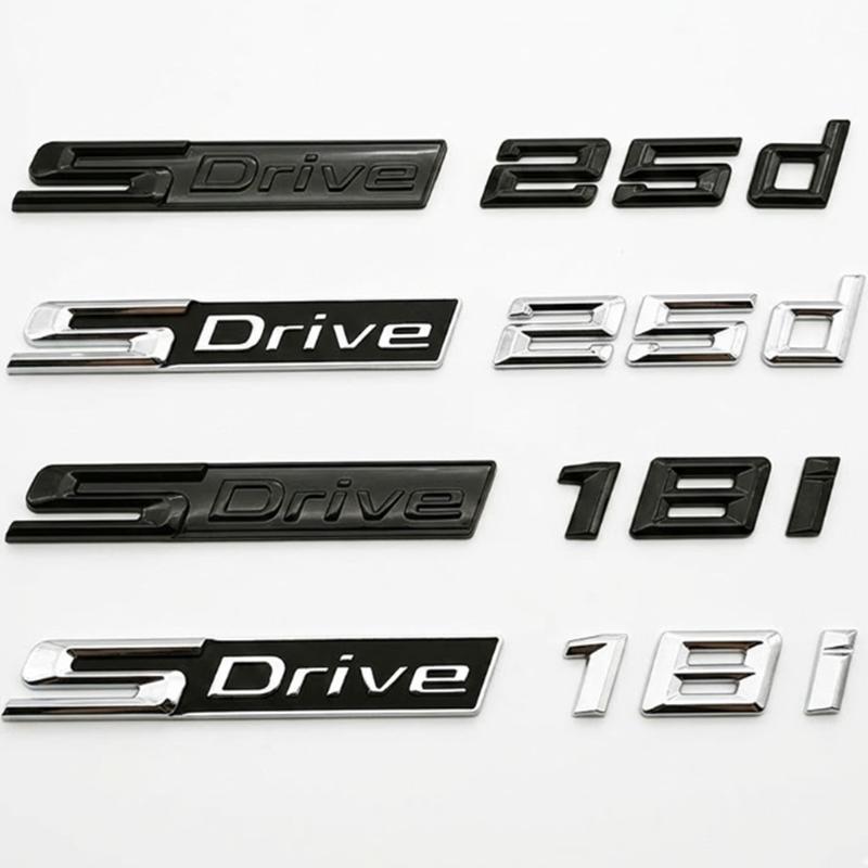 3D sDrive 18i 25d Car Emblem Badge For BMW X1 X2 X3 X4 Z4 Rear Trunk Letter Logo Gloss Black Chrome Sticker Accessories