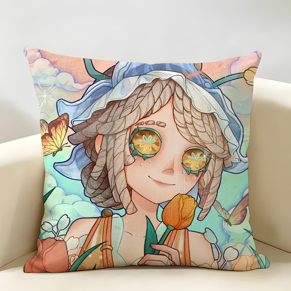 IIdentityS V Game Role Cushion Cover Natural Linen Organic Fabric DoubleSided Printing Room Sofa Decor Pillow Case