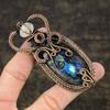 Labradorite, Moonstone Copper Wire Wrap Jewelry Pendant 3.47" M1i51