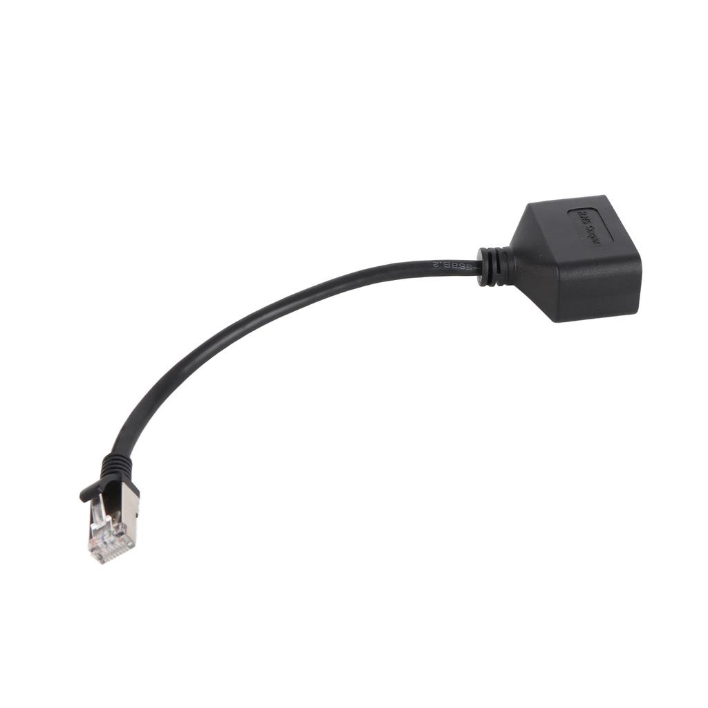 RJ45 Ethernet Adapter Cable Extension 1 to 2 Port Excellent Connection Transmission Splitter Adapter for Home Office