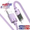 60 Вт нейлоновый плетеный кабель Type C на USB C для быстрой зарядки USB A на Type C кабель для передачи данных для Macbook IPhone15 Pro Max Plus Xiaomi Samsung