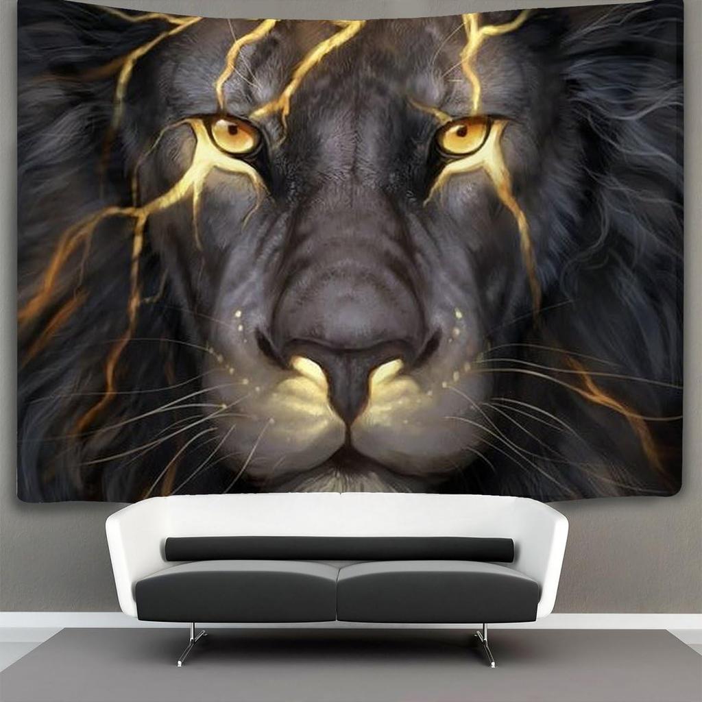 King of The Forest Tiger Tapestry Forest Animal Wall Hanging Tropical Rainforest Landscape for Living Room Dorm Bedroom