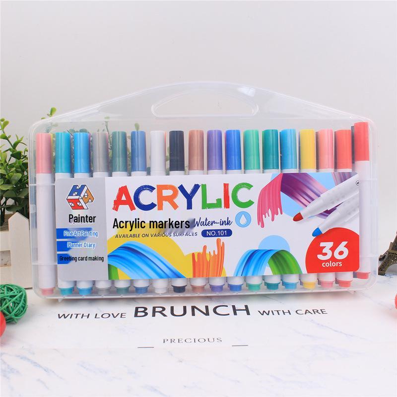 Водонепроницаемые Акриловые Маркеры для Многослойного Рисования - Детский Набор для Ткани, Керамики, Дерева, Камня и Акварельного Искусства