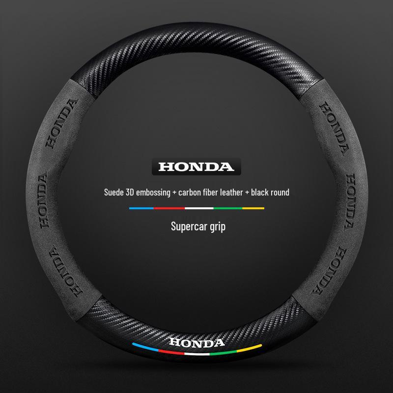 Honda UR-V 17-20 Winter Steering Wheel Cover - Genuine Leather, Suede, Carbon Fiber, Ultra-thin