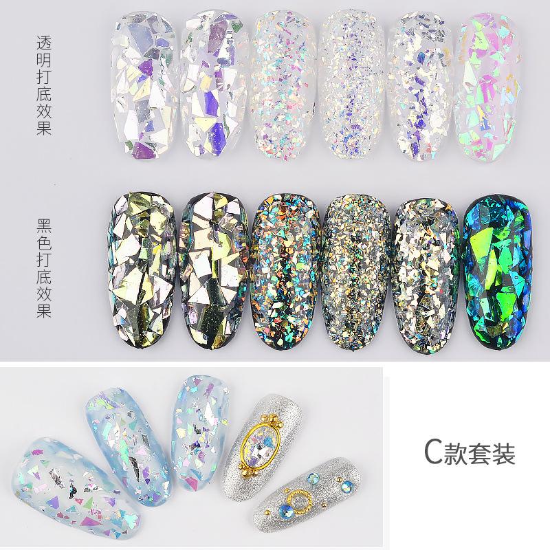 Nail Art Jewelry Glass Shards, Irregular Gold Foil Tin Foil Symphony Nail Sequins