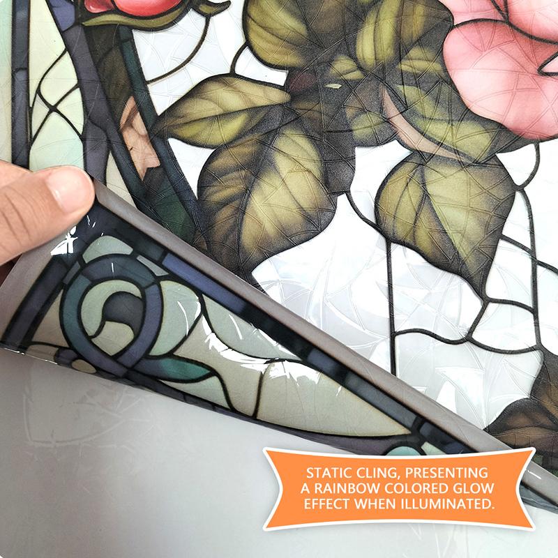 45x45 см красочная солнечная роза кирпичная паста статическая витрина клей ПВХ