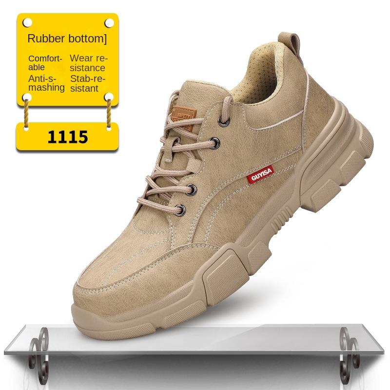 Labor Insurance Shoes Men's Anti-smash and Anti-puncture Wear, Light, Comfortable, Non-slip, Waterproof and Wear-resistant Safety Shoes