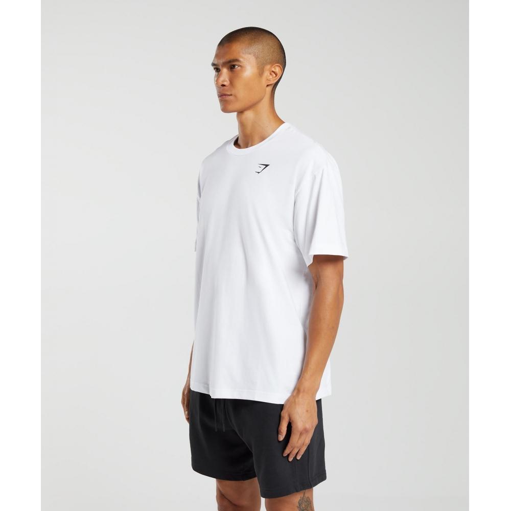 Gymshark EssenTial Футболка оверсайз белая A1a3e Wbbm