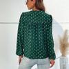 Spring and Autumn Women's Shirt Long Sleeve Polka Dot Design Shirt Top