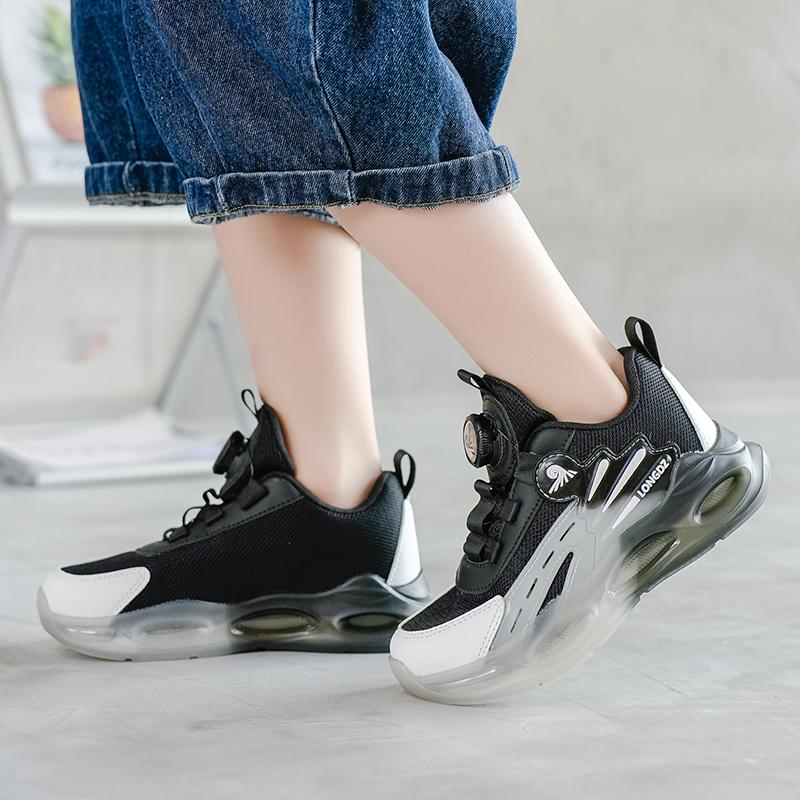 29-39 Children's Plus Size Convenient Rotating Buckle Fashionable Mesh Casual Sports Shoes Outdoor Running Shoes