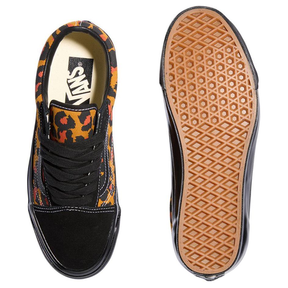 Vans Old Skool Мягкие Удобные Низкие Кеды для Скейтбординга Унисекс Кроссовки Черные Оранжевые VN000D56BKA1