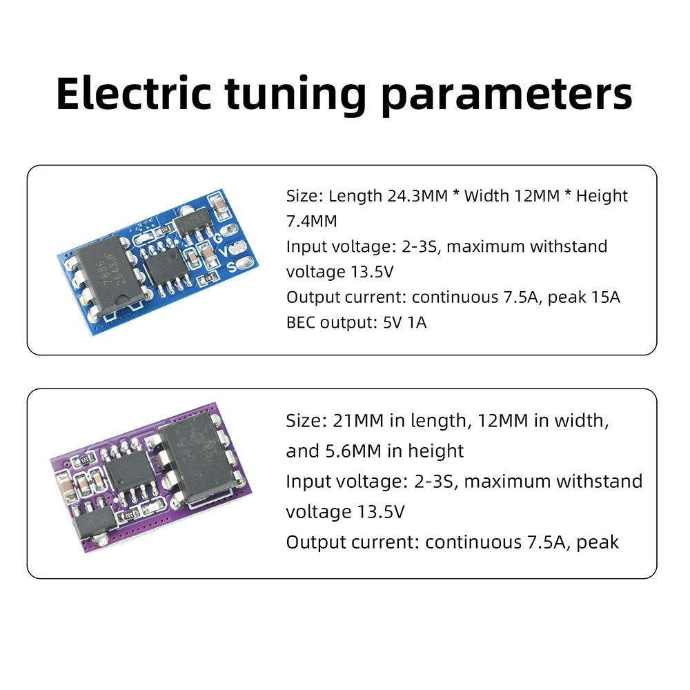1-2 шт. 1S 2S 3S 7.5A Щеточный ESC Однонаправленный/двунаправленный Модуль Электронного Регулятора Скорости Для Модифицированного Автомобиля RC Грузовика Управление Скоростью