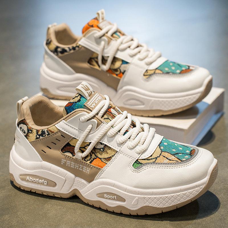 Модные кроссовки на платформе Весна Осень Мужские увеличивающие рост Дышащие Нескользящие Кроссовки Удобная Модная Шнуровка Повседневная Обувь