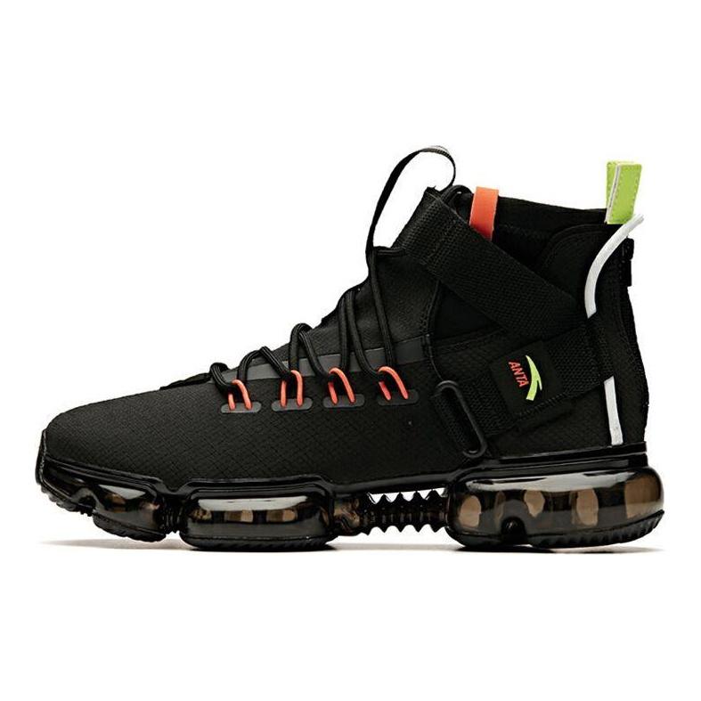 Anta Сетчатые функциональные дышащие высокие повседневные туфли с воздушной подушкой мужские кроссовки черные 91941120-1
