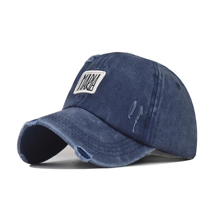 Новая бейсболка MARIA из хлопка Бейсболка с вышитым алфавитом Постиранная и состаренная шляпа от солнца из хлопка