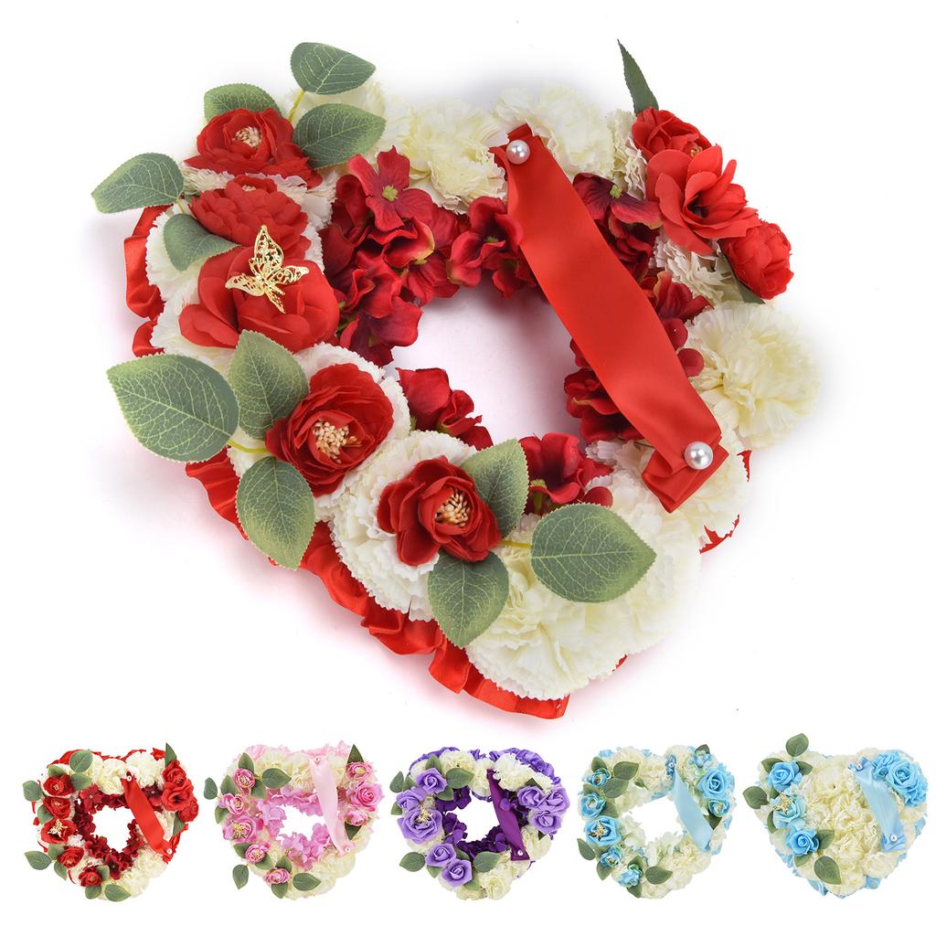 Искусственные венки в форме сердца Свадебные венки Искусственные цветы Украшения для свадебной церемонии Годовщина