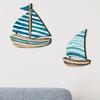 Ocean Theme Sailboat Hanging Sign Hawaiian Style Ocean Sailboat Decor  For Summer Home Room