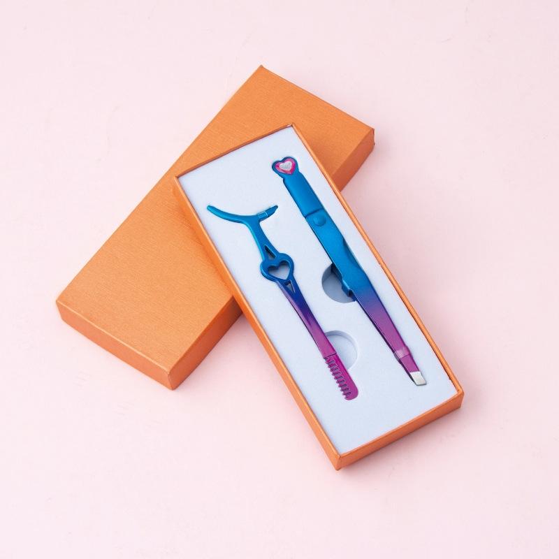 Pinky Leem Custom Private Logo Grip Eyebrow Tweezers Black Pink Thick Metal Stainless Steel Brow Tweezers