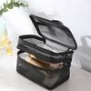 Travel 2 Layers Cosmetic Organizer Bag Transparent Folding Mesh Zipper Storage Pouch Large Capacity Makeup Wash Kit Bag 2025