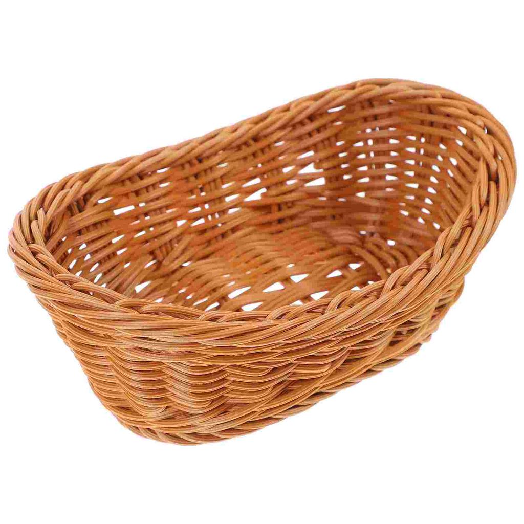 Plastic Woven Fruit Basket Tabletop Snacks Serving Bread Container Household Dessert Tray Mexican Candy Veggie Organizer