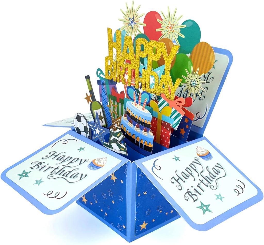 Всплывающая открытка на день рождения 3D-открытка на день рождения с конвертами и бирками для заметок, поздравительные открытки, подарки