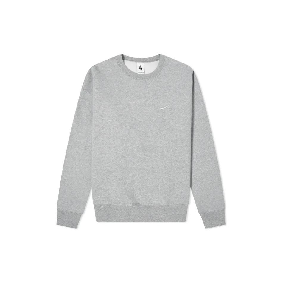 Nike Мужские топы Solo Swoosh из флиса Crew серого цвета CV0554-063