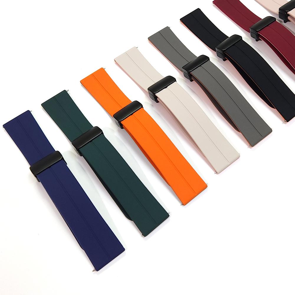 Магнитная складная застежка Спортивный ремешок Для Amazfit Cheetah Pro / Круглый Мягкий силиконовый ремешок, приятный для кожи, Для Amazfit GTR GTS Bip