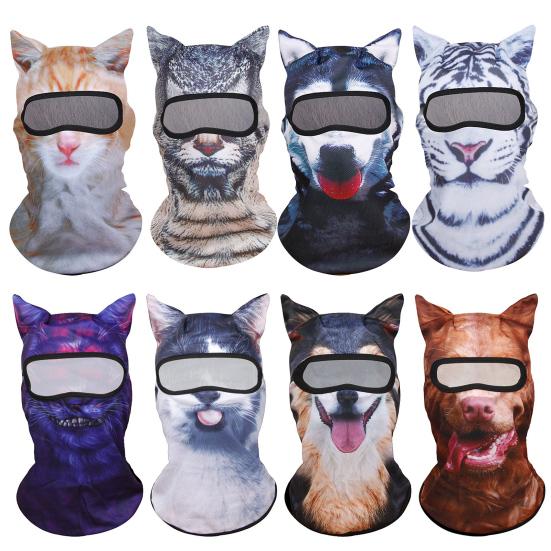 Летняя велосипедная защита для лица, шейный платок, ветрозащитный, защита от ультрафиолета, дышащий, мужской и женский уличный 3D-шлем с изображением животных, полностью покрывающий шею шарф с капюшоном