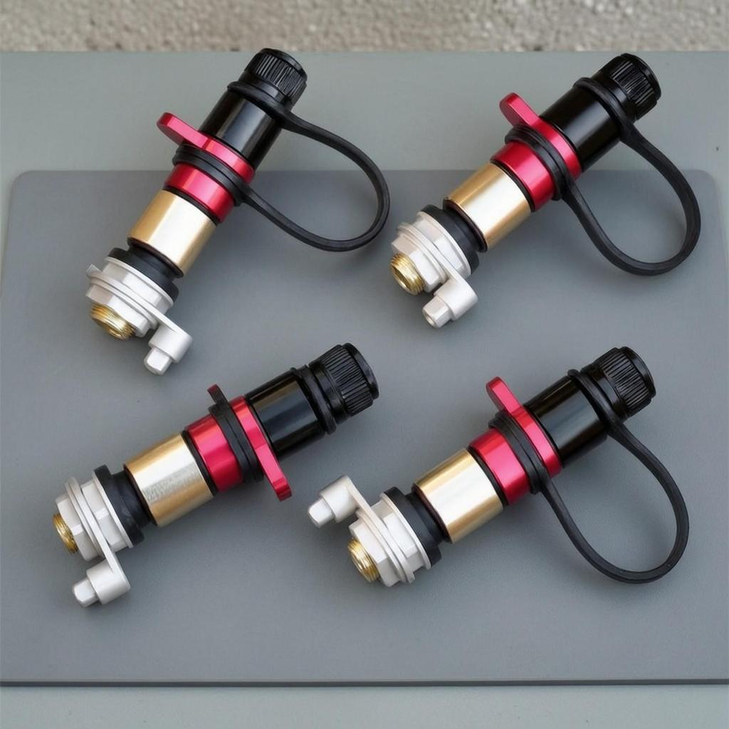 4 Pieces Air-down Deflation Port Nozzle Compact Lever-Operated Tire Deflator for