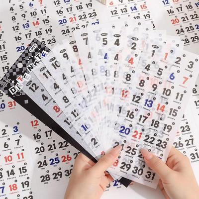 12 листов с датой и наклейками на 365 дней, самоклеящаяся цветная маркерная паста, украшение для альбома-дневника