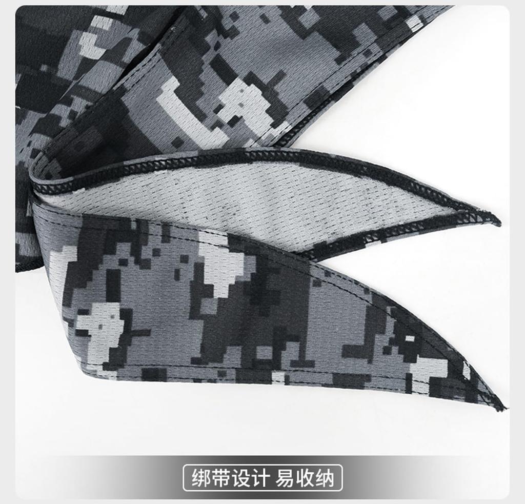 Kakatrend Bandana Cap Black Camo Quick Dry Sweat Wicking Pirate Hat UV Protection Sweatband Breathable Mesh Doo Rag Skull Cap Bandana Heatstroke
