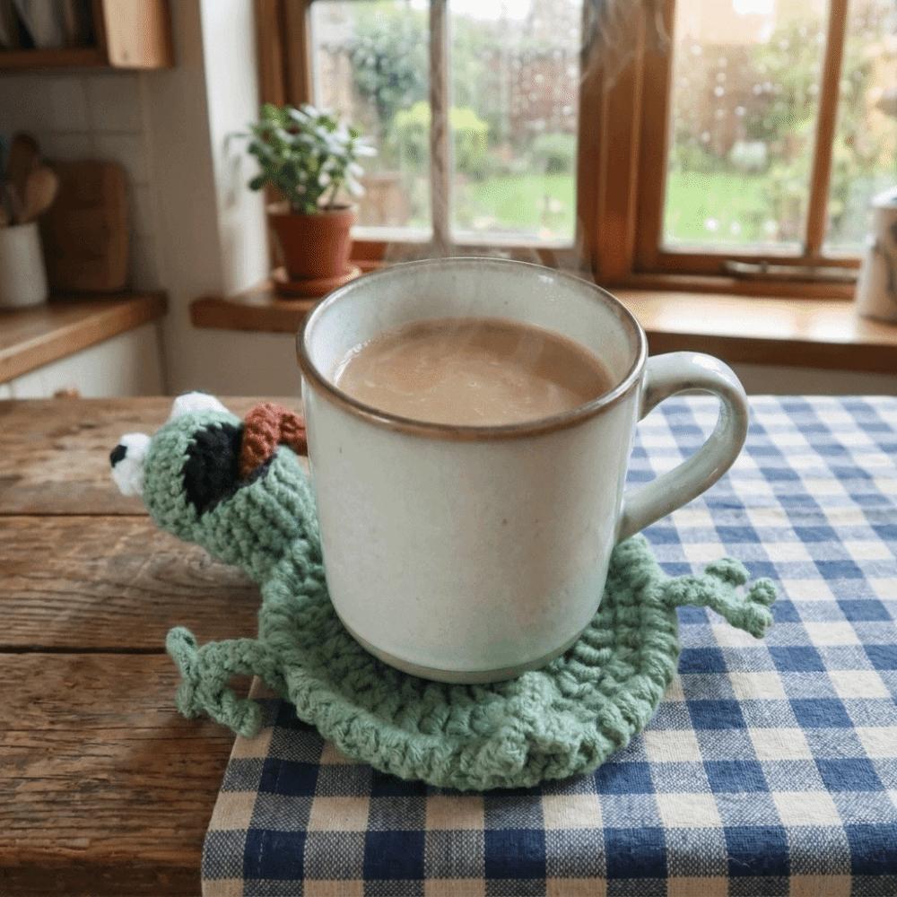 Cartoon Crochet Animal Coaster Funny Handmade Coaster Creative Knitted Cup Mat Table Protector