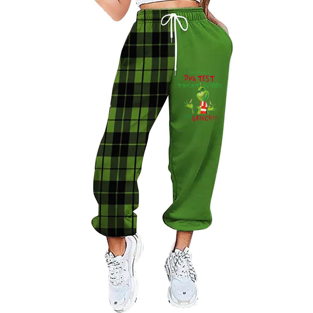Women's Casual Fashion Christmas Printed Casual Sweatpants Elastic Waist Drawstring Pants